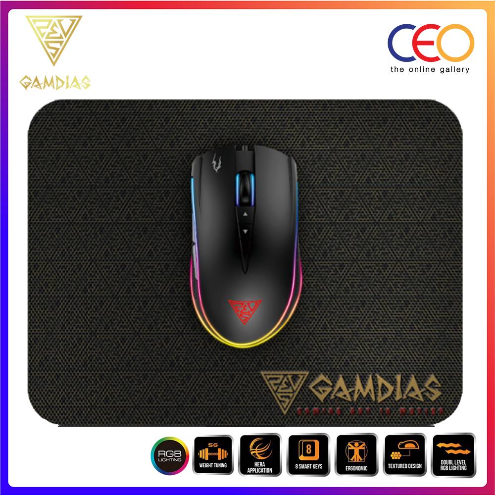 Gamdias ZEUS M2 RGB Optical Gaming Mouse 10800 DPI USB Wired Mice Combo